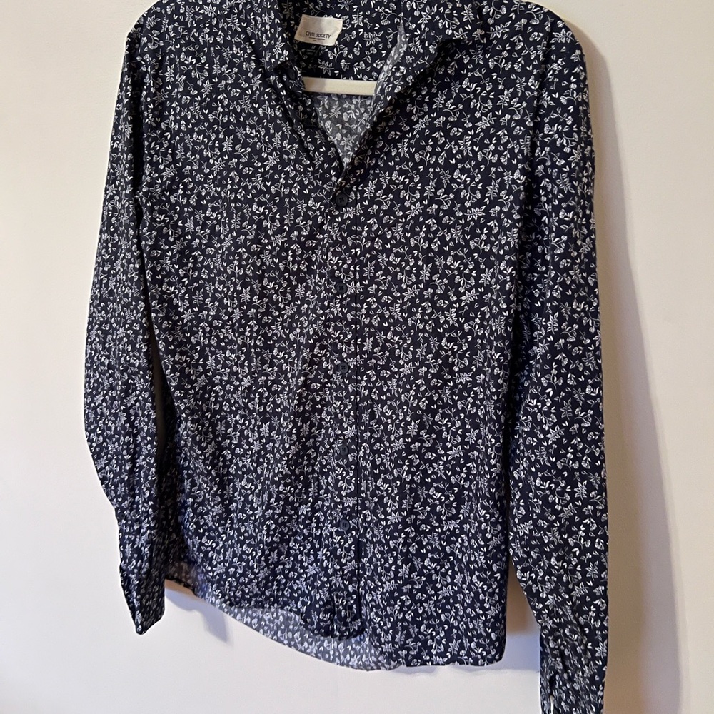 Society Men's Navy Floral Shirt